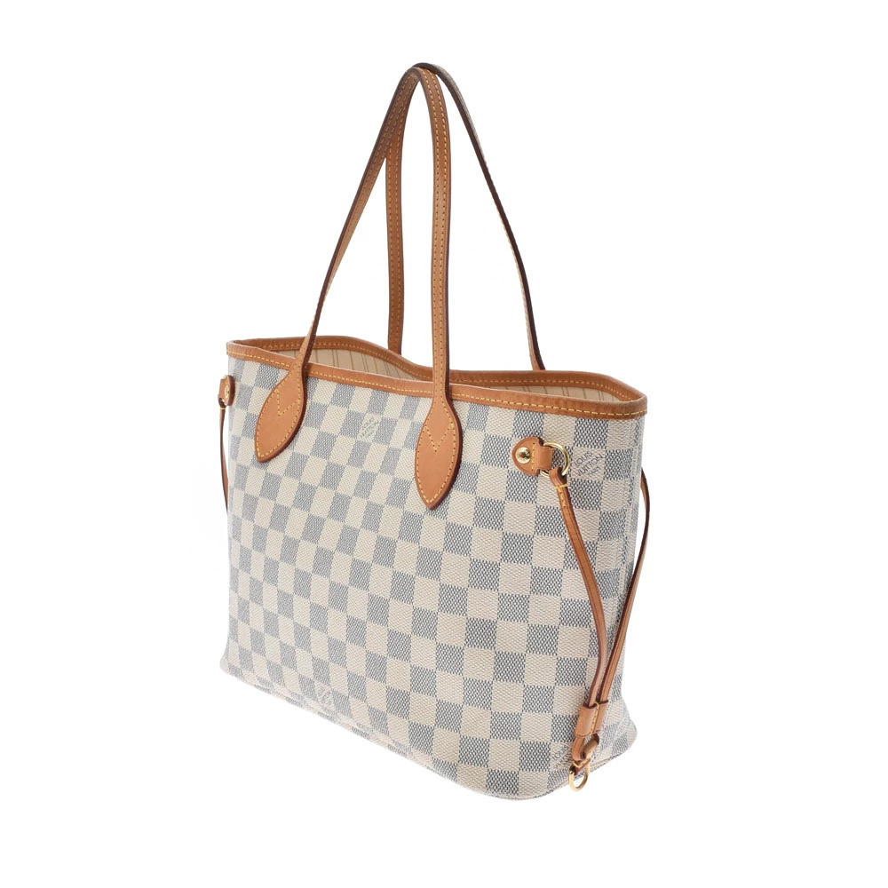 Louis Vuitton Azur Canvas White White Handbag Damier Neverfull White